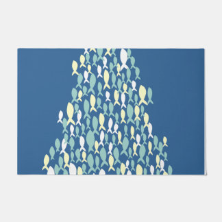 Blue Fish Pattern Rug, New Home Layer Rug Deurmat