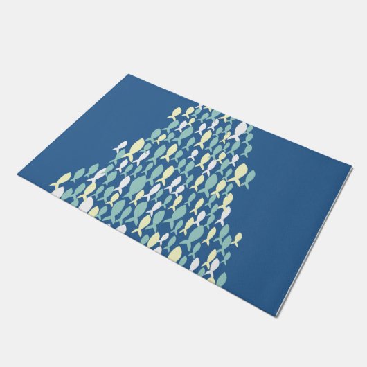 Blue Fish Pattern Rug, New Home Layer Rug Deurmat (Schuin)