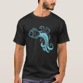Blue fish Pattern T-shirt (Voorkant)