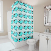 Blue Fish Shower Curtain Douchegordijn (In situ)