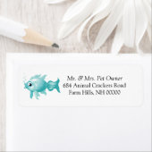 Blue Fish Theme Return Address Labkers Etiket (Insitu)