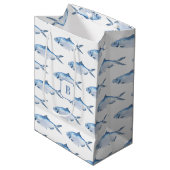 Blue Fish Waterverf Coastal Medium Cadeauzakje (Voorkant Gekanteld)