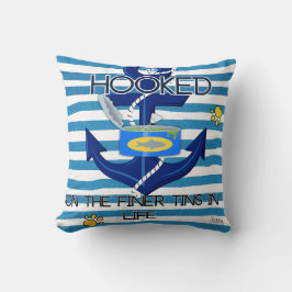 Blue Fisherman esthetische Humor voor dierenliefhe Kussen