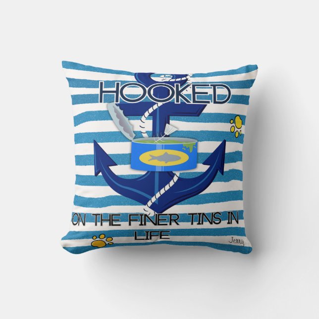 Blue Fisherman esthetische Humor voor dierenliefhe Kussen (Voorkant)