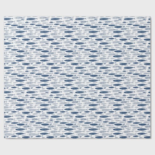 Blue fishes cadeaupapier (Vlak)