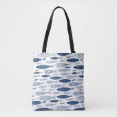 Blue fishes tote bag (Voorkant)