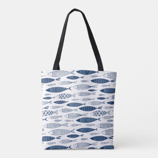 Blue fishes tote bag (Achterkant)