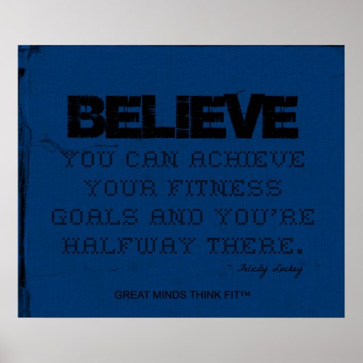 Blue Fitness Poster - geloof! (Voorkant)