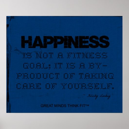 Blue Fitness Poster - Geluk! (Voorkant)