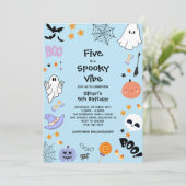 Blue Five is een spookachtige vibe Halloween 5e ve Kaart (Staand voorkant)