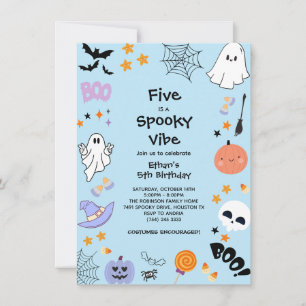Blue Five is een Spooky Vibe Halloween 5e Verjaard Kaart