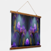 Blue Flag Iris Flower Art Abstract Hangend Wandkleed (Gebogen)