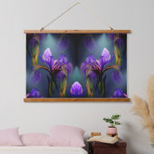 Blue Flag Iris Flower Art Abstract Hangend Wandkleed (Slaapkamer)