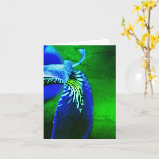 Blue Flag Iris Flower Art Note Kaart (Gele Bloem)