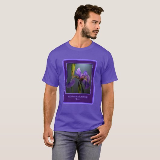 Blue Flag Iris Flower Personalized T-shirt (Voorkant volledig)