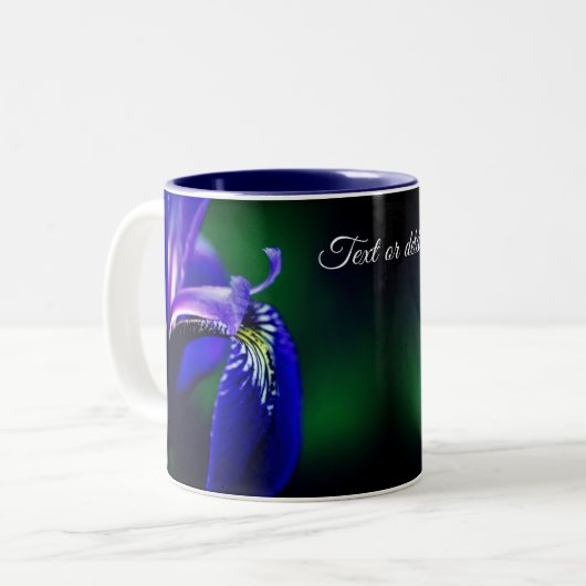 Blue Flag Iris Flower Personalized Tweekleurige Koffiemok (Voorkant links)