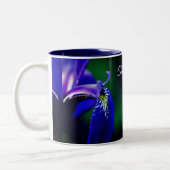 Blue Flag Iris Flower Personalized Tweekleurige Koffiemok (Links)