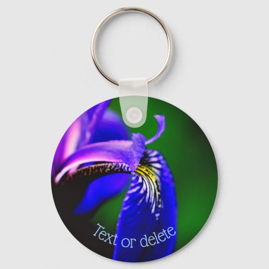 Blue Flag Iris Flower Petal Personalized Sleutelhanger (Achterkant)