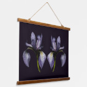 Blue Flag Iris Flower Twins Hangend Wandkleed (Gebogen)