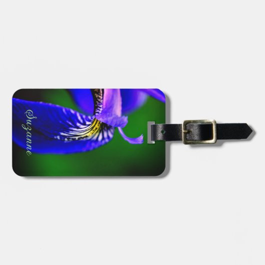 Blue Flag Iris ventilator Petal Sluiten Gepersonal Bagagelabel (Voorkant horizontaal)