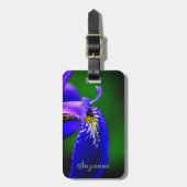 Blue Flag Iris ventilator Petal Sluiten Gepersonal Bagagelabel (Voorkant verticaal)