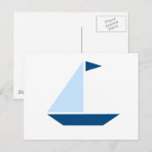 Blue Flag Sail Boat Briefkaart (Voorkant / Achterkant)