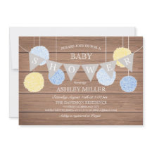 Blue Flags n Fluffs - Baby shower Uitnodiging