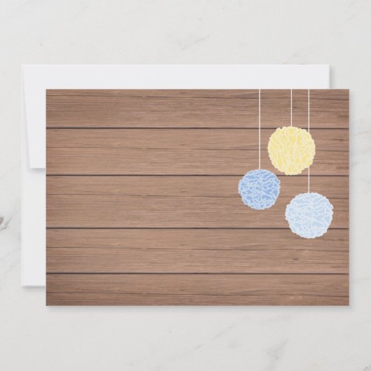 Blue Flags n Fluffs - Baby shower Uitnodiging (Achterkant)