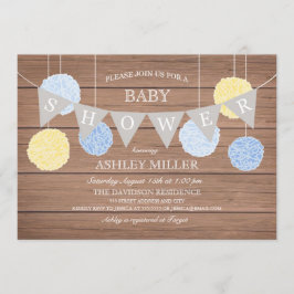 Blue Flags n Fluffs - Baby shower Uitnodiging