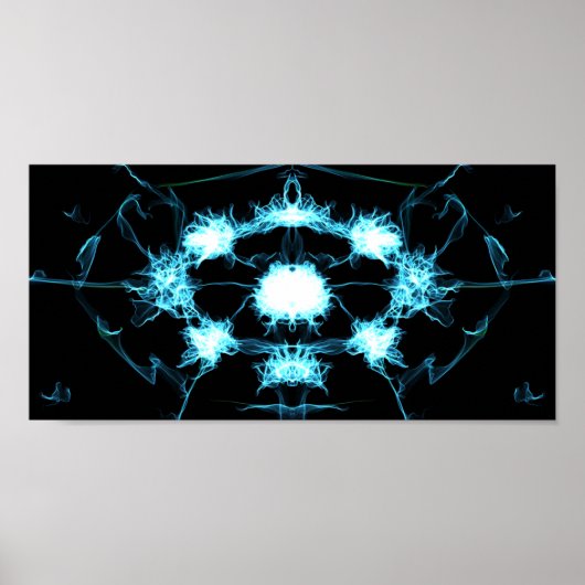 Blue Flame Mandala Poster (Voorkant)