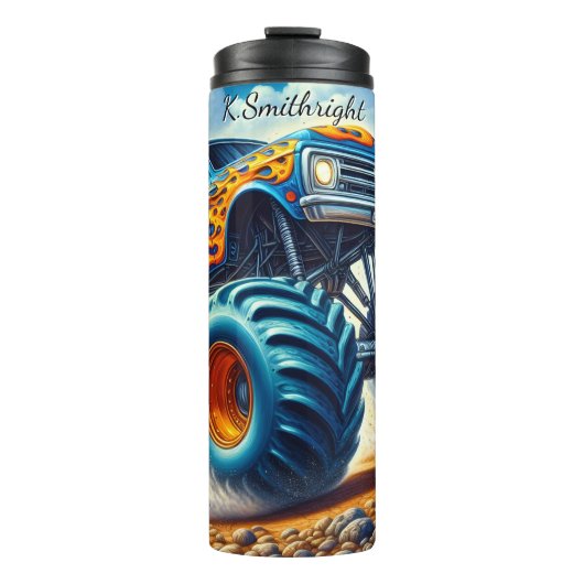 Blue Flame Monster Truck Desert Thermosbeker (Voorkant)