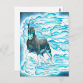 Blue Flame Phantom Steed Briefkaart (Voorkant / Achterkant)