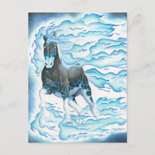 Blue Flame Phantom Steed Briefkaart (Voorkant)