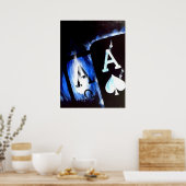 Blue Flame Pocket Aces Poker poster van Teo Alfons (Keuken)