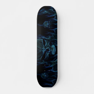 Blue flame skull design persoonlijk skateboard