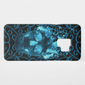 Blue Flame Skull Motorola Droid RAZR Hoesje (Achterkant (horizontaal))