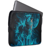 Blue Flame Wolf Laptop Sleeve (Voorkant Rechts)