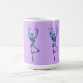 Blue Flames Ballerina Dancing Skeleton Art Purple Koffiemok (Center)