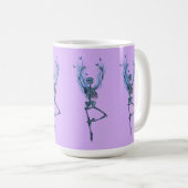 Blue Flames Ballerina Dancing Skeleton Art Purple Koffiemok (Voorkant rechts)