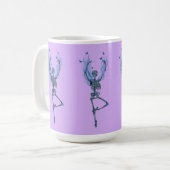 Blue Flames Ballerina Dancing Skeleton Art Purple Koffiemok (Voorkant links)
