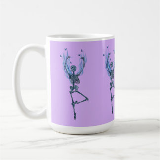 Blue Flames Ballerina Dancing Skeleton Art Purple Koffiemok