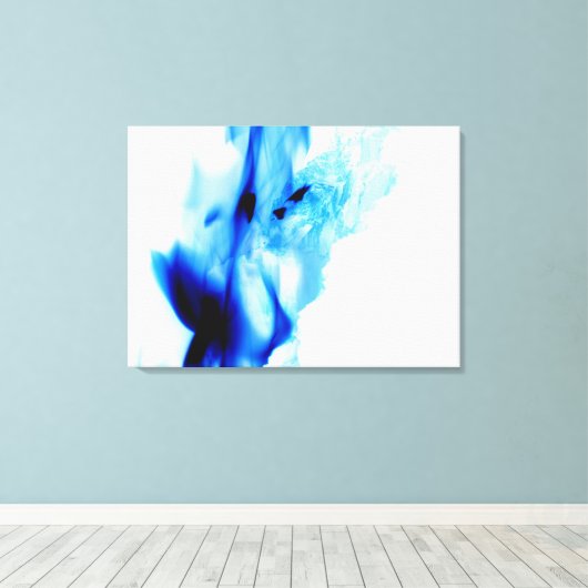 Blue flames canvas afdruk (Insitu (Houten vloer))