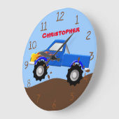 Blue Flames Monster Truck Grote Klok (Hoek)