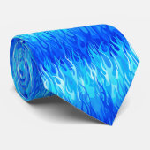 Blue Flames Pattern - Hot Rod Stropdas (Opgerold)