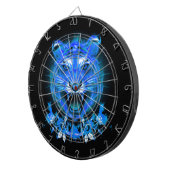 Blue Flaming Fire Tiger Dartbord (Voorkant Rechts)