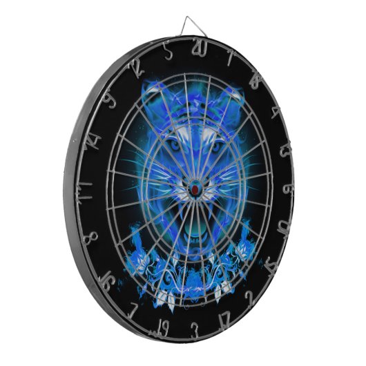 Blue Flaming Fire Tiger Dartbord (Voorkant Links)