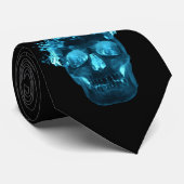 Blue Flaming Skull-Stropdas Stropdas (Opgerold)