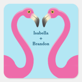 Blue Flamingo Beach bruiloft Sticker