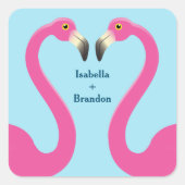 Blue Flamingo Beach bruiloft Sticker (Voorkant)