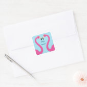 Blue Flamingo Beach bruiloft Sticker (Envelop)